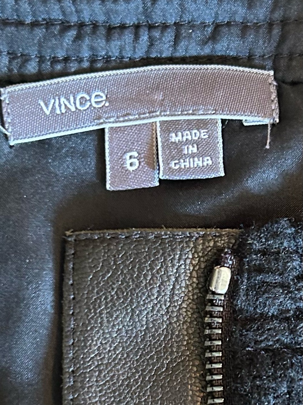 Vince Women's Tweed Jacket with Faux Leather Pockets - Picture 6 of 8